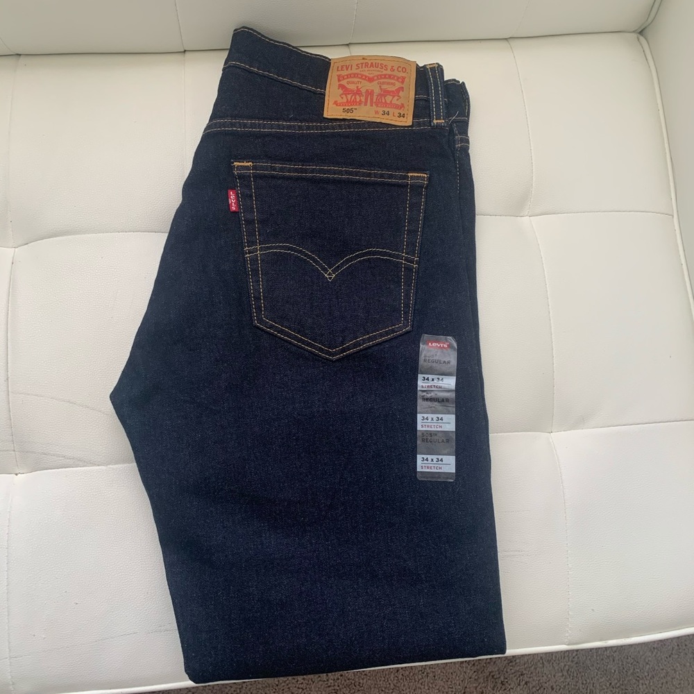 Levi’s 505 Regular Fit Jeans 34W x 34L Mens New